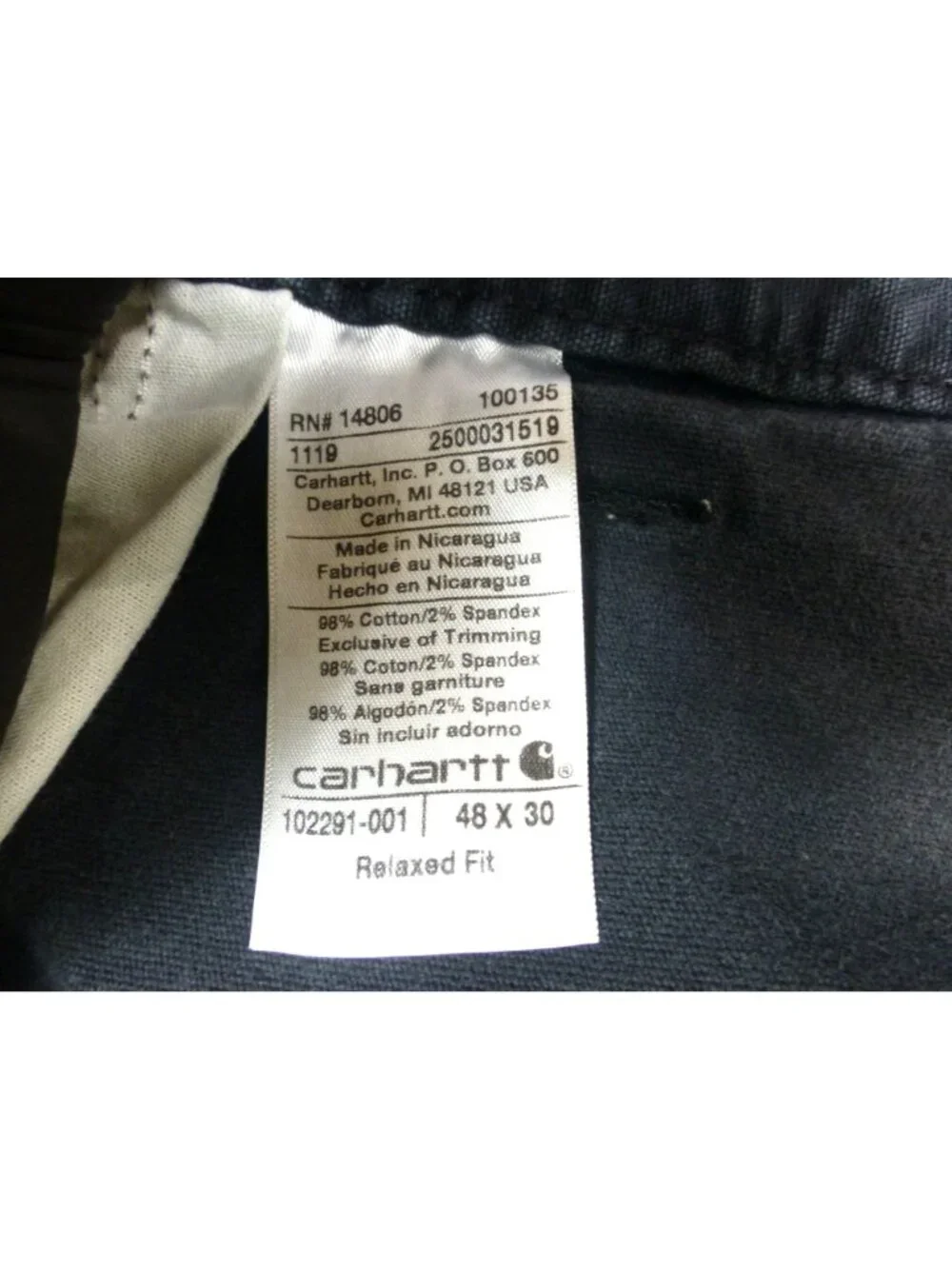 Carhartt Rugged Flex Relaxed Fit Rigby Dungaree Work Pants Mens 48x30 Gray Workw - Picture 5 of 15